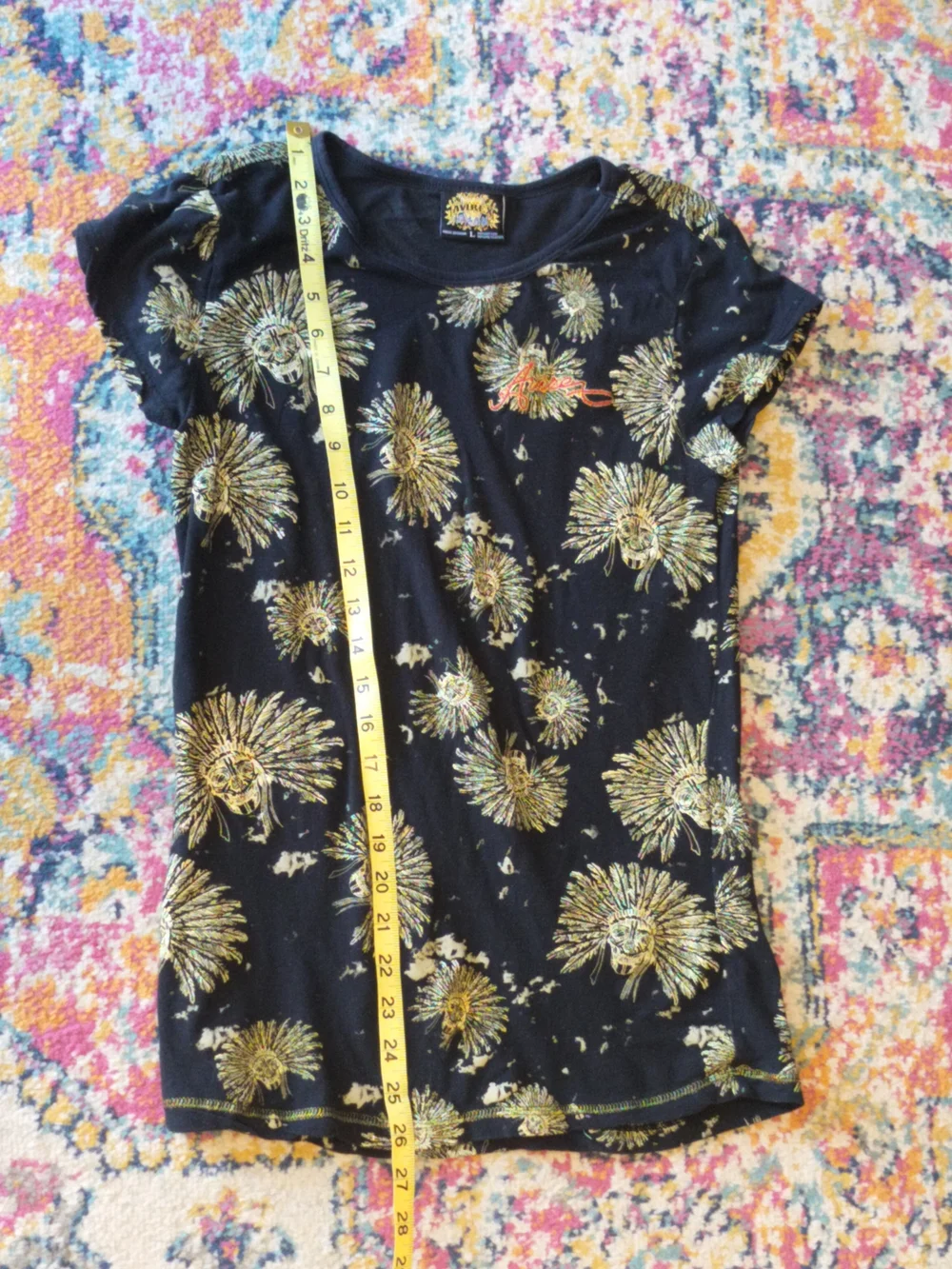Avirex T shirt with gold shaman design size L